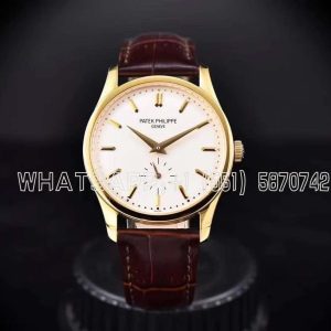 Patek Philippe Calatrava 37mm 5196G-001 Silver Dial in 18K Yellow Gold Black Alligator Strap