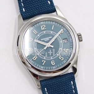 Patek Philippe Calatrava 6007A-001 Grey Dial in Steel Blue nylon/leather strap