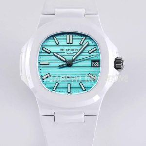 Patek Philippe AET Nautilus 5711 Roselend Blue Dial White Ceramic