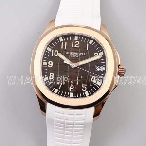 Patek Philippe Aquanaut 5167/1R Brown Dial in Rose Gold on White Rubber Strap ZF