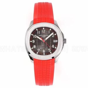 Patek Philippe Aquanaut 5167A-012 Stainless Steel Black Dial on Red Rubber Strap ZF