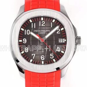 Patek Philippe Aquanaut 5167A-012 Stainless Steel Black Dial on Red Rubber Strap ZF