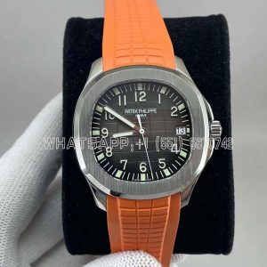 Patek Philippe Aquanaut 5167A Stainless Steel Black Dial on Orange Rubber Strap 3KF