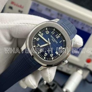 Patek Philippe Aquanaut 5168G Stainless Steel Blue Dial on Blue Rubber Strap 3KF