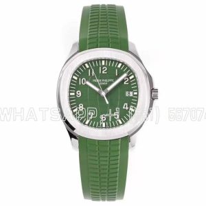 Patek Philippe Aquanaut 5168G Stainless Steel Green Dial on Black Rubber Strap ZF