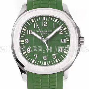 Patek Philippe Aquanaut 5168G Stainless Steel Green Dial on Black Rubber Strap ZF