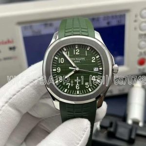 Patek Philippe Aquanaut 5168G Stainless Steel Green Dial on Green Rubber Strap 3KF