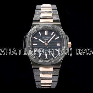 Patek Philippe Nautilus 5711 DIW Carbon DIWF Black Textured Dial on Carbon/RG Bracelet 324CS