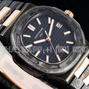 Patek Philippe Nautilus 5711 DIW Carbon DIWF Black Textured Dial on Carbon/RG Bracelet 324CS
