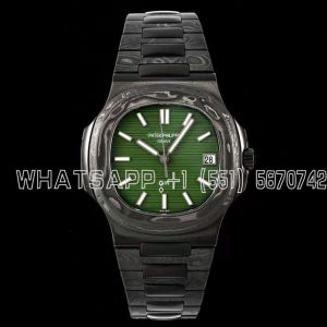 Patek Philippe Nautilus 5711 DIW Carbon DIWF Green Textured Dial On Carbon Bracelet 324CS