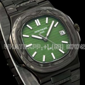 Patek Philippe Nautilus 5711 DIW Carbon DIWF Green Textured Dial On Carbon Bracelet 324CS