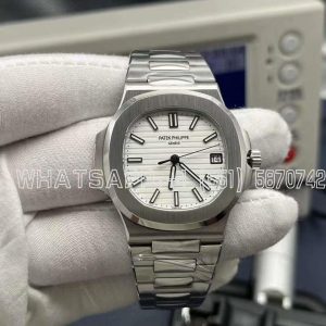 Patek Philippe Nautilus 5711 White Dial on SS Bracelet A324 - PPF