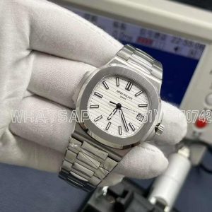 Patek Philippe Nautilus 5711 White Dial on SS Bracelet A324 - PPF