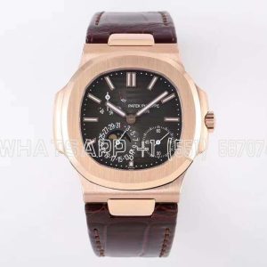 Patek Philippe Nautilus 5712R Grey Dial in Rose Gold on Leather Strap