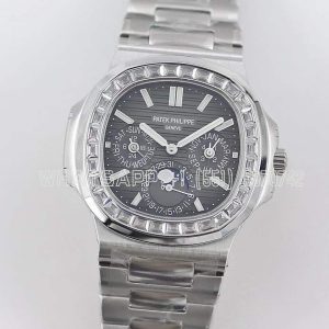 Patek Philippe Nautilus 5740 Grey Dial with Diamond Bezel in Steel