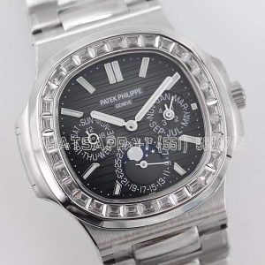 Patek Philippe Nautilus 5740 Grey Dial with Diamond Bezel in Steel