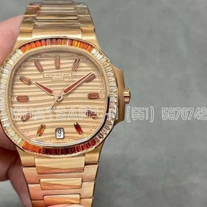 Patek Philippe Nautilus 7118 Brown Dial with Diamond Markers in Rose Gold