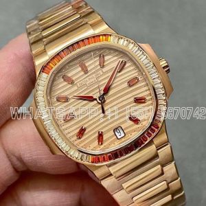Patek Philippe Nautilus 7118 Brown Dial with Diamond Markers in Rose Gold