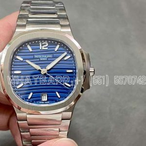 Patek Philippe Nautilus 7118 Ladies SS Blue Dial on SS Bracelet