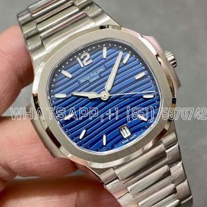 Patek Philippe Nautilus 7118 Ladies SS Blue Dial on SS Bracelet