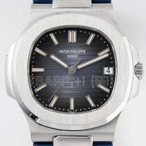 Patek Philippe Nautilus Jumbo 5711/1A Blue Dial on Rubber Strap