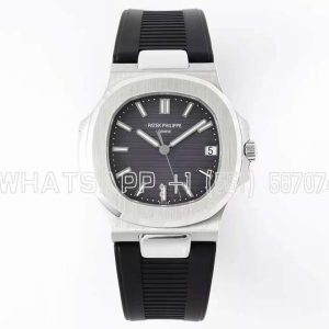 Patek Philippe Nautilus Jumbo 5711/1A Grey Dial on Rubber Strap