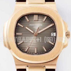 Patek Philippe Nautilus Jumbo 5711/1R-001 Brown Dial on Rubber Strap