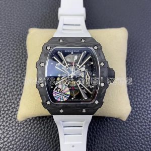 Richard Mille RM 012-01 Black Carbon TPT White Rubber Strap