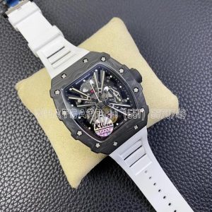 Richard Mille RM 012-01 Black Carbon TPT White Rubber Strap