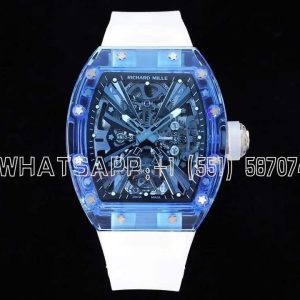 Richard Mille RM 012-01 Tourbillon Blue Sapphire on Transparent Rubber Strap