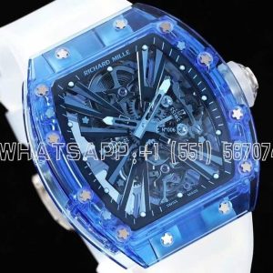 Richard Mille RM 012-01 Tourbillon Blue Sapphire on Transparent Rubber Strap