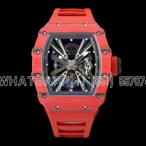 Richard Mille RM 012-01 Tourbillon Red NTPT Carbon on Red Rubber Strap