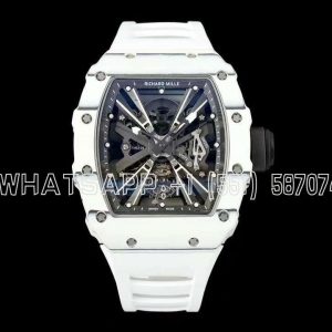 Richard Mille RM 012-01 Tourbillon White NTPT Carbon on White Rubber Strap