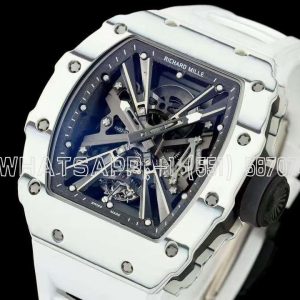 Richard Mille RM 012-01 Tourbillon White NTPT Carbon on White Rubber Strap