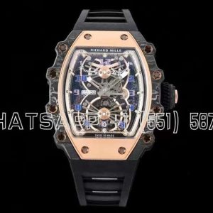Richard Mille RM 021-01 Tourbillon Aerodyne in Rose Gold on Black Rubber Strap