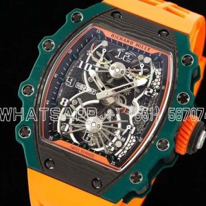 Richard Mille RM 021-02 Tourbillon Aerodyne on Orange Rubber Strap
