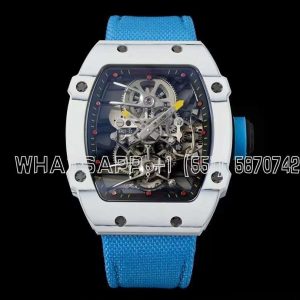Richard Mille RM 027-02 Tourbillon Rafael Nadal White NTPT on Blue Nylon Strap