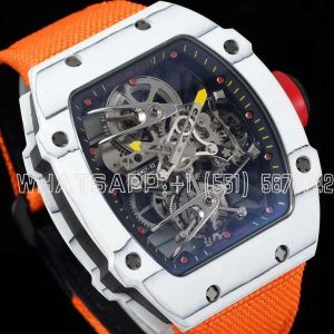 Richard Mille RM 027-02 Tourbillon Rafael Nadal White NTPT on Orange Nylon Strap