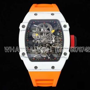 Richard Mille RM 027-02 Tourbillon Rafael Nadal White NTPT on Orange Rubber Strap