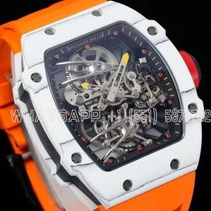 Richard Mille RM 027-02 Tourbillon Rafael Nadal White NTPT on Orange Rubber Strap