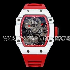Richard Mille RM 027-02 Tourbillon Rafael Nadal White NTPT on Red Rubber Strap