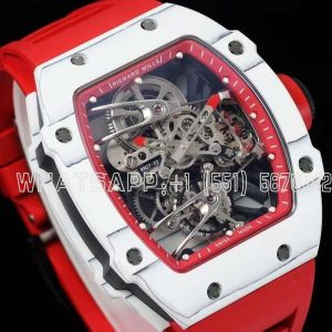 Richard Mille RM 027-02 Tourbillon Rafael Nadal White NTPT on Red Rubber Strap