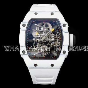 Richard Mille RM 027-02 Tourbillon Rafael Nadal White NTPT on White Rubber Strap