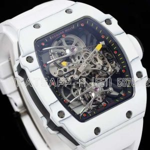 Richard Mille RM 027-02 Tourbillon Rafael Nadal White NTPT on White Rubber Strap