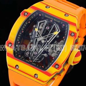 Richard Mille RM 027-03 Tourbillon Rafael Nadal Yellow TPT Quartz Orange Rubber Strap