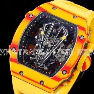 Richard Mille RM 027-03 Tourbillon Rafael Nadal Yellow TPT Quartz Yellow Rubber Strap