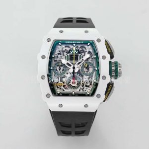 Richard Mille RM011-02 Le Mans Classic Chronograph in Green on Black Rubber
