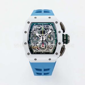 Richard Mille RM011-02 Le Mans Classic Chronograph in Green on Blue Rubber