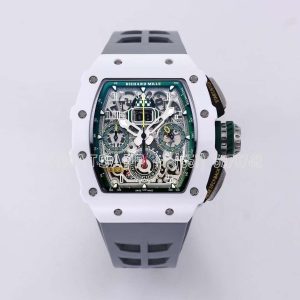 Richard Mille RM011-02 Le Mans Classic Chronograph in Green on Gray Rubber