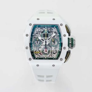 Richard Mille RM011-02 Le Mans Classic Chronograph in Green on White Rubber Strap